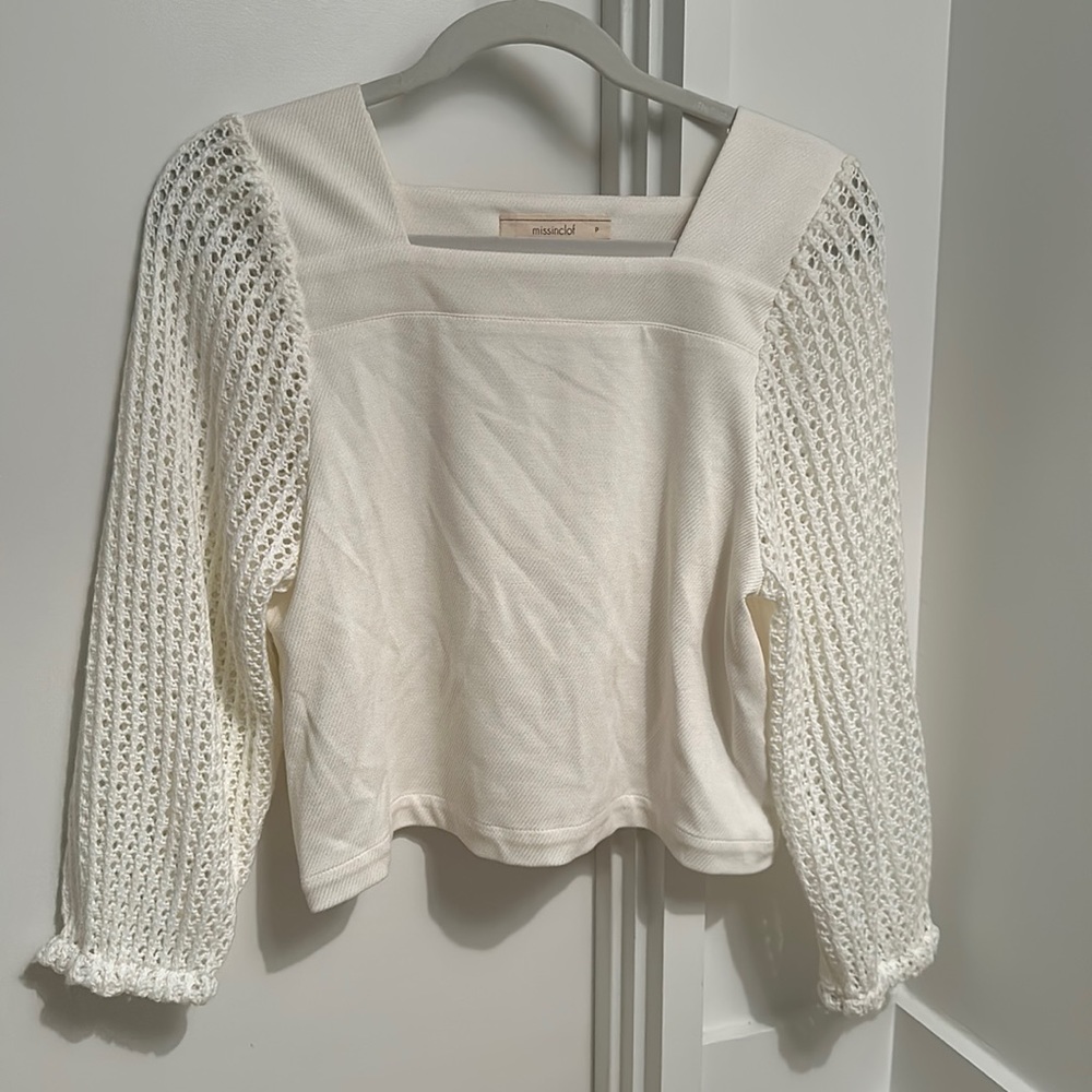 Cream longsleeve top from Brazil. Size petite/XS